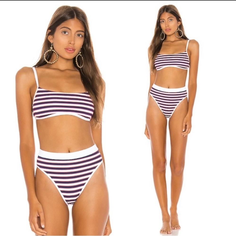 L*Space Gemma Frenchi Ribbed Striped
Bikini Set